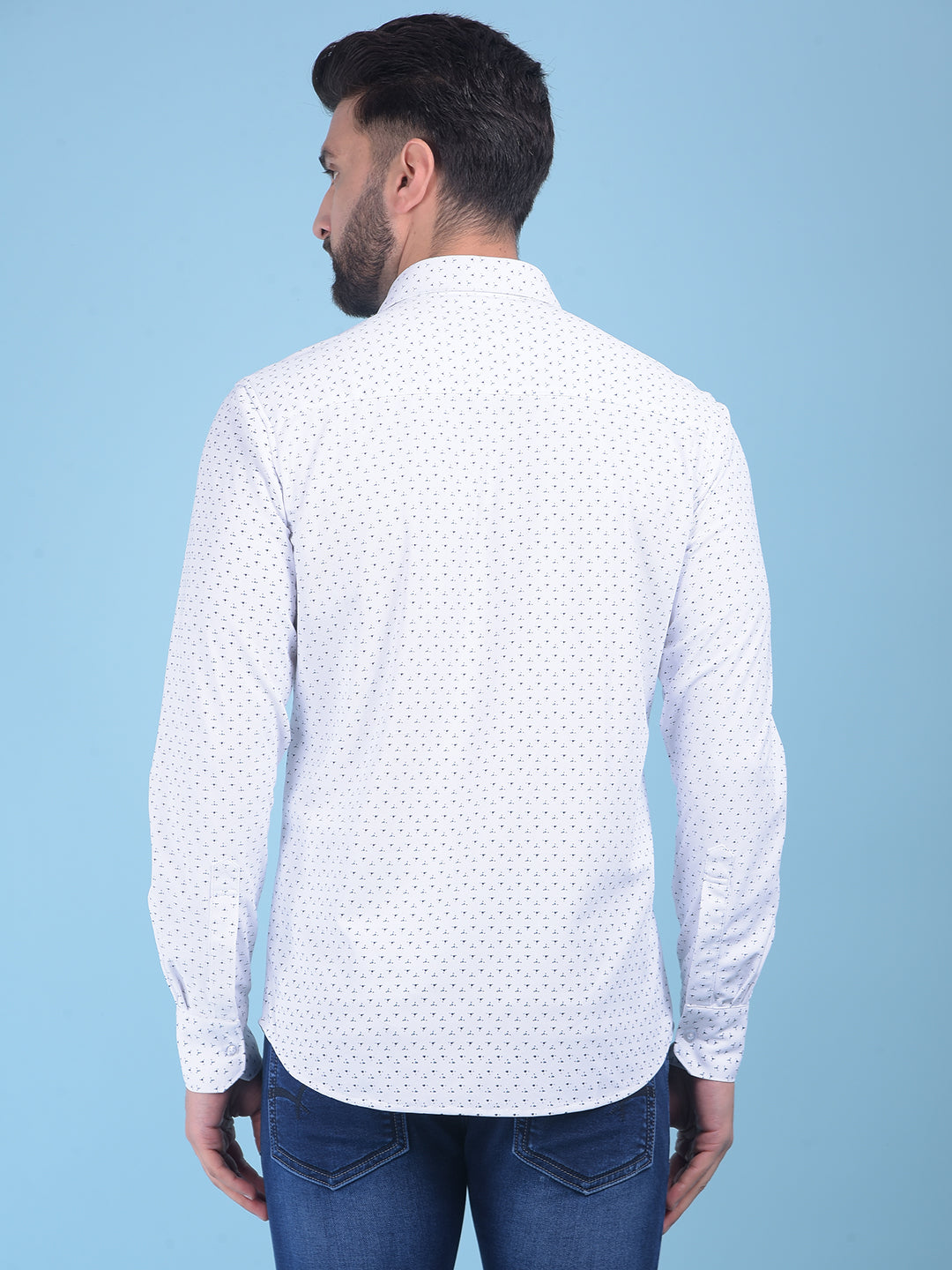 Printed White Shirt-Men Shirts-Crimsoune Club