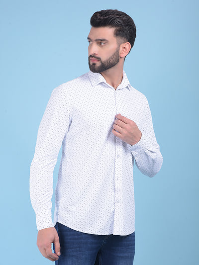 Printed White Shirt-Men Shirts-Crimsoune Club