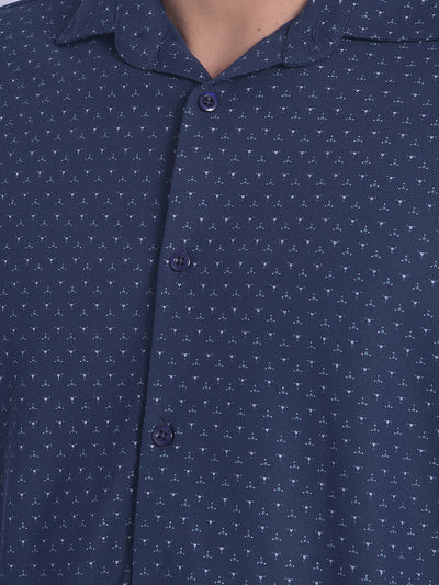 Blue Printed Shirt-Men Shirts-Crimsoune Club