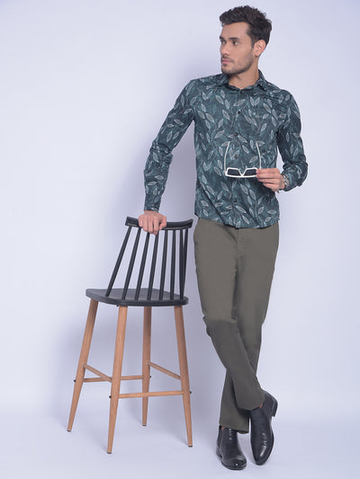 Blue Printed Shirt-Men Shirts-Crimsoune Club