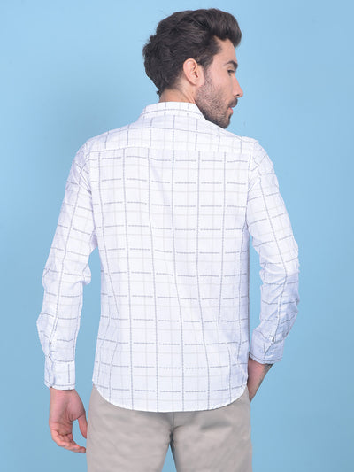 Printed White 100% Cotton Shirt-Men Shirts-Crimsoune Club