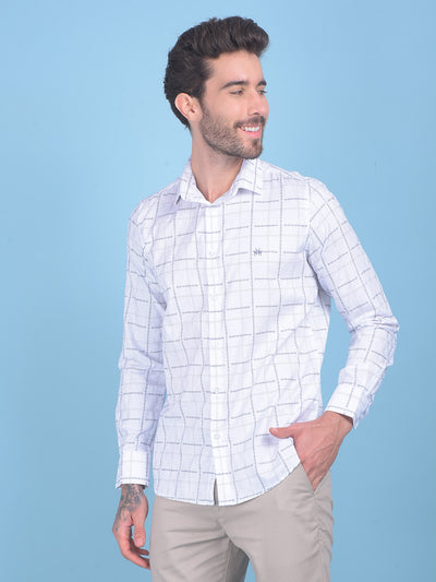Printed White 100% Cotton Shirt-Men Shirts-Crimsoune Club