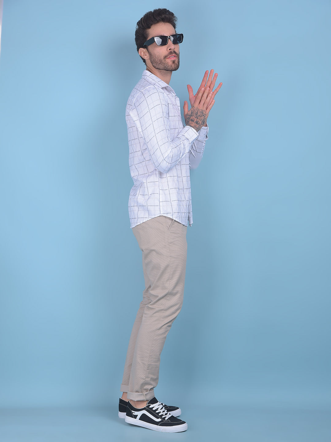 Printed White 100% Cotton Shirt-Men Shirts-Crimsoune Club