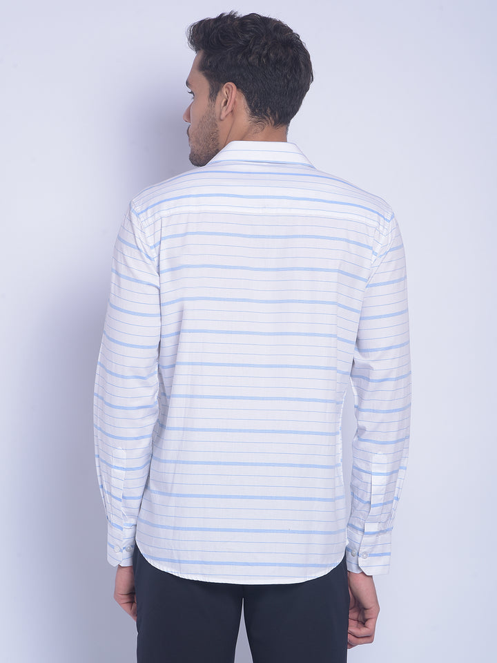 White Striped Shirt-Men Shirts-Crimsoune Club