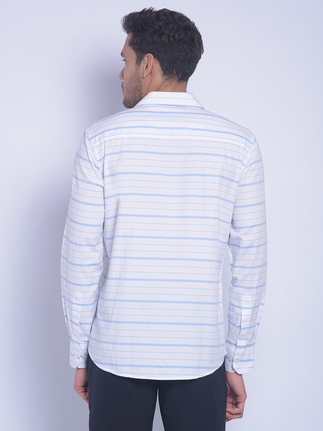 White Striped Shirt-Men Shirts-Crimsoune Club