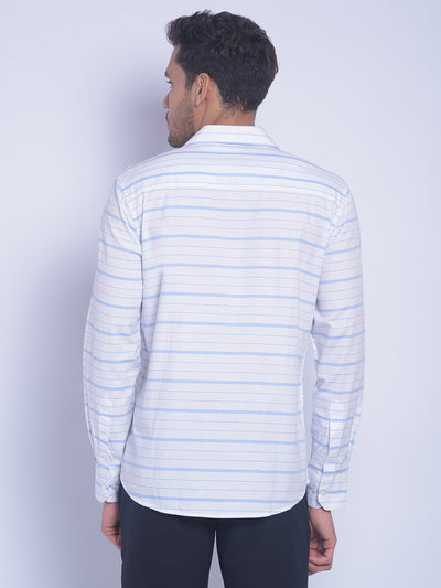 White Striped Shirt-Men Shirts-Crimsoune Club