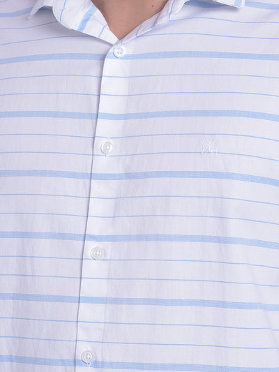 White Striped Shirt-Men Shirts-Crimsoune Club