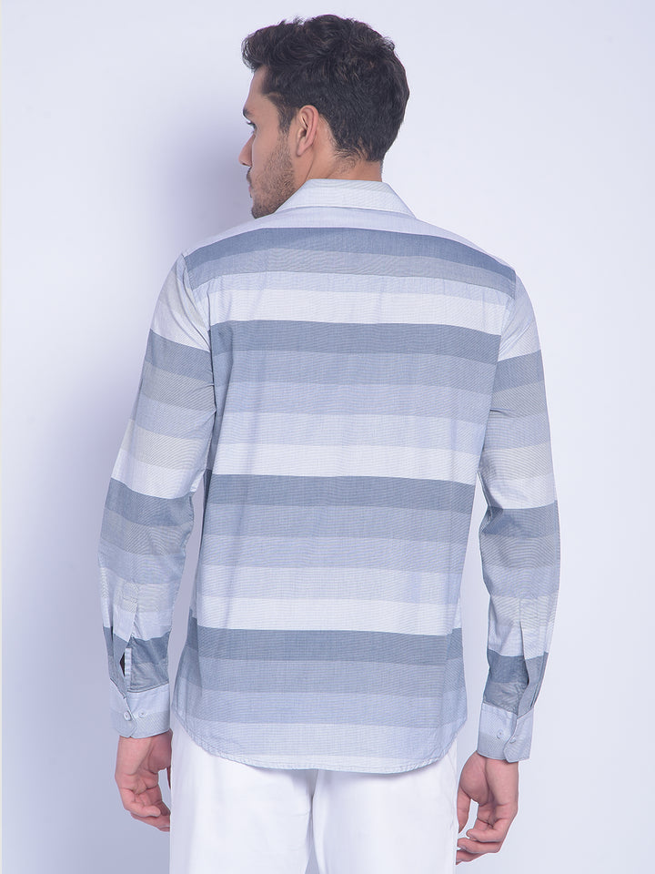 Blue Striped Shirt-Men Shirts-Crimsoune Club