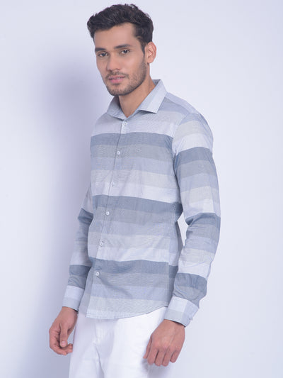 Blue Striped Shirt-Men Shirts-Crimsoune Club