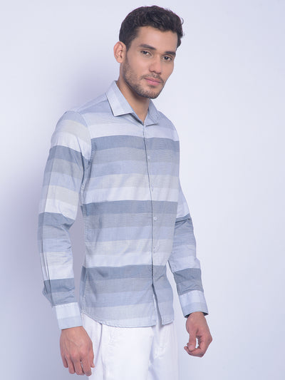 Blue Striped Shirt-Men Shirts-Crimsoune Club