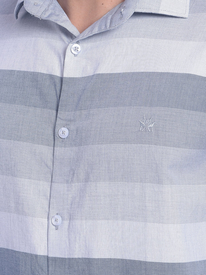 Blue Striped Shirt-Men Shirts-Crimsoune Club