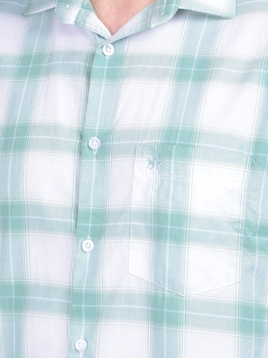 Light Green Checks Shirt-Men Shirts-Crimsoune Club