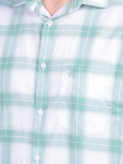 Light Green Checks Shirt-Men Shirts-Crimsoune Club