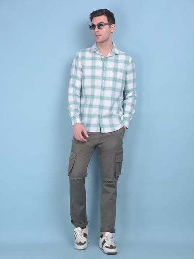 Light Green Checks Shirt-Men Shirts-Crimsoune Club