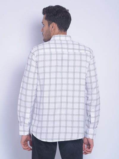 White Checked Shirt-Men Shirts-Crimsoune Club