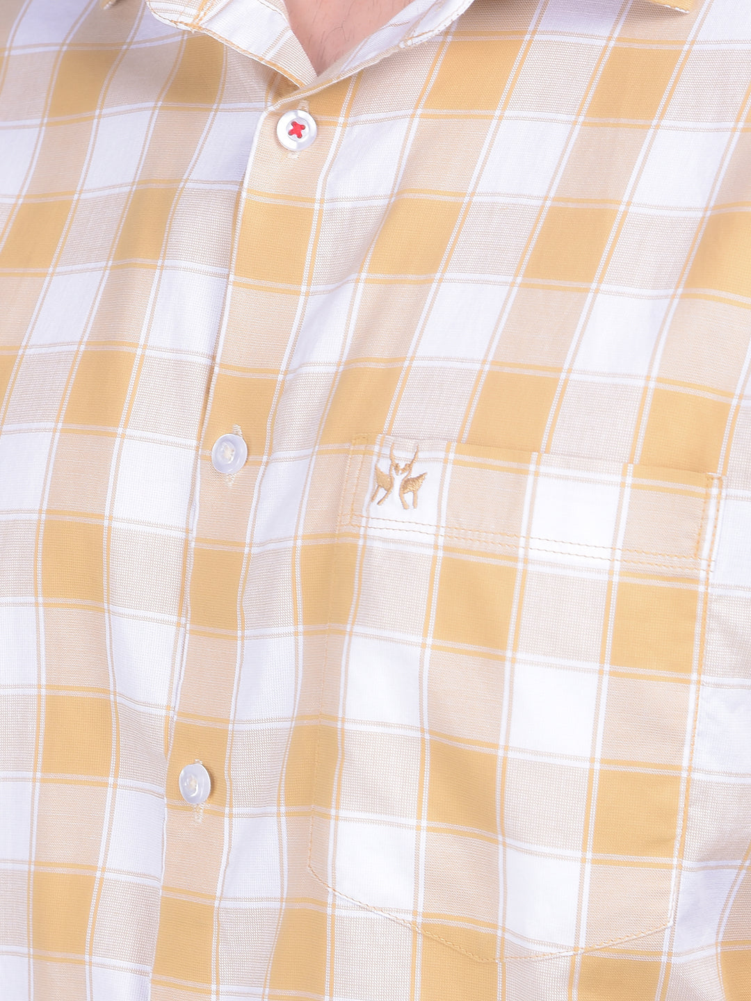 Beige Checks Shirt-Men Shirts-Crimsoune Club