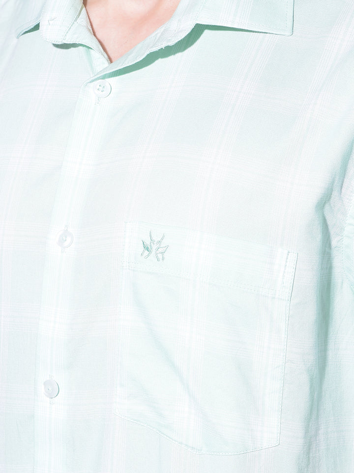 Green Tartan Check 100% Cotton Shirt-Men Shirts-Crimsoune Club