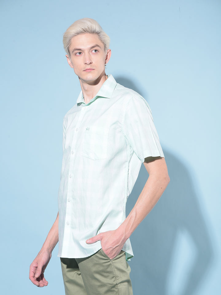 Green Tartan Check 100% Cotton Shirt-Men Shirts-Crimsoune Club
