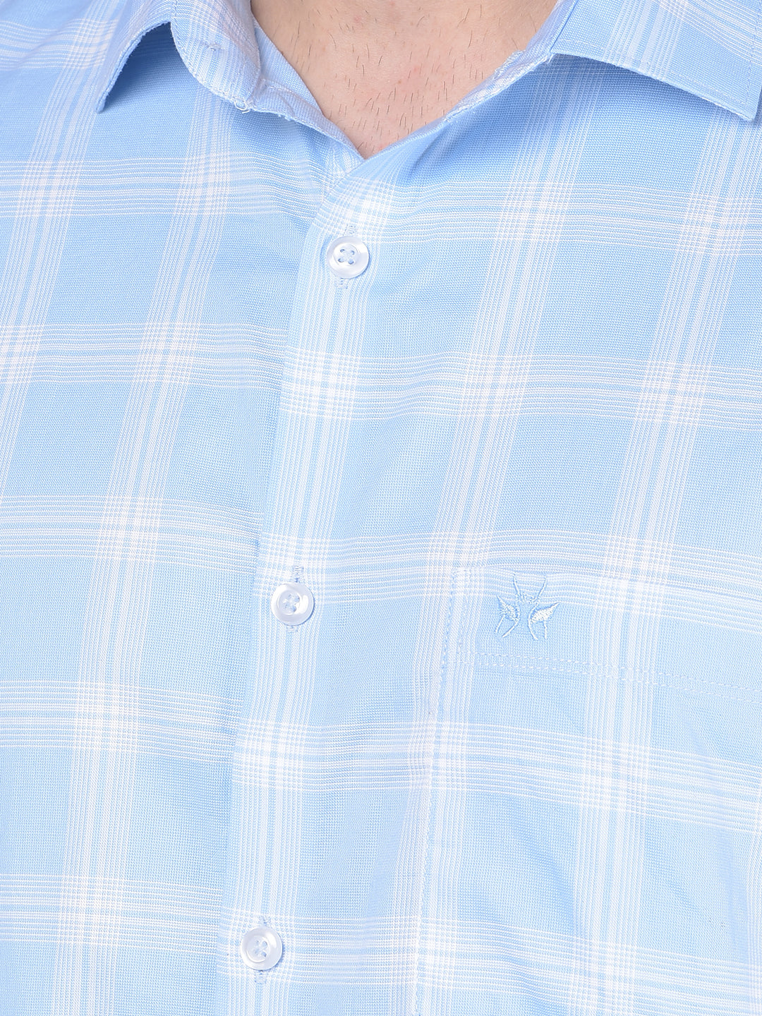 Light Blue Checks Shirt-Men Shirts-Crimsoune Club