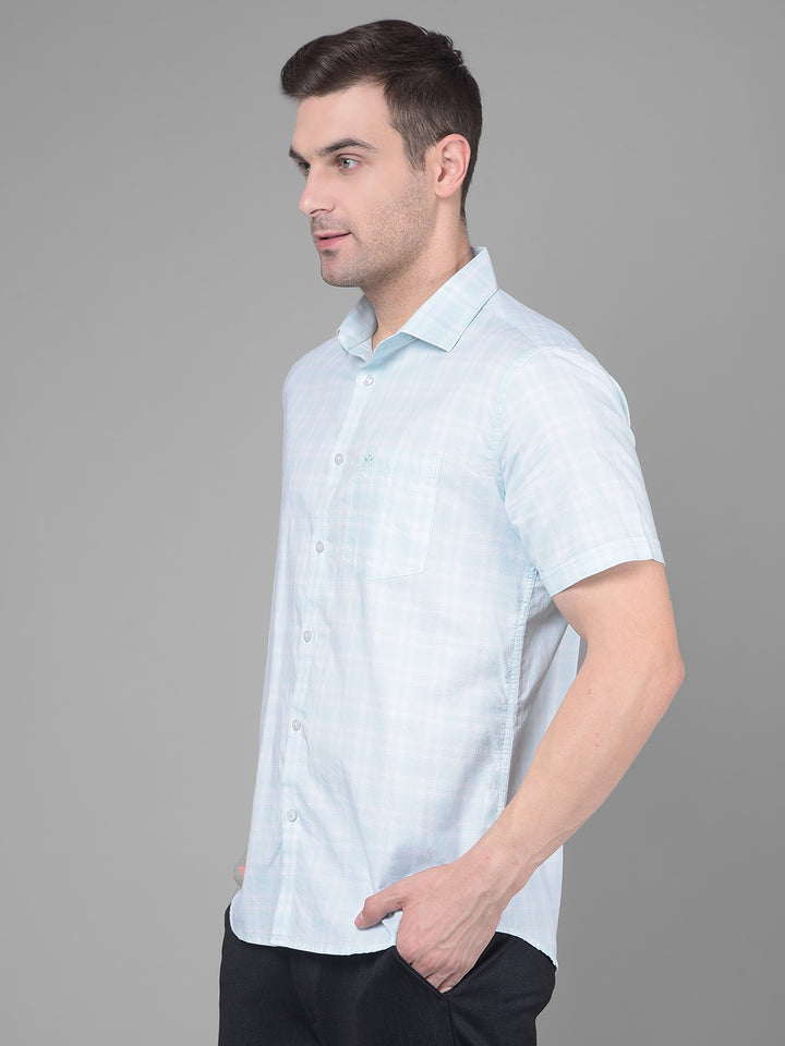 Light Green Checks Shirt-Men Shirts-Crimsoune Club