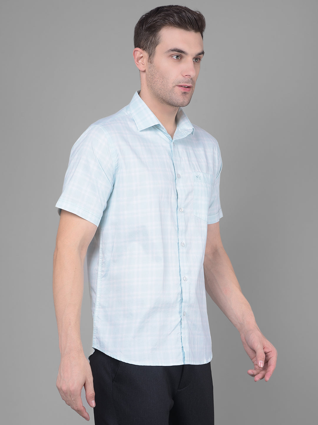 Light Green Checks Shirt-Men Shirts-Crimsoune Club