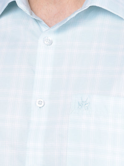 Light Green Checks Shirt-Men Shirts-Crimsoune Club