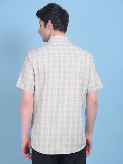 Olive Checks Shirt-Men Shirts-Crimsoune Club