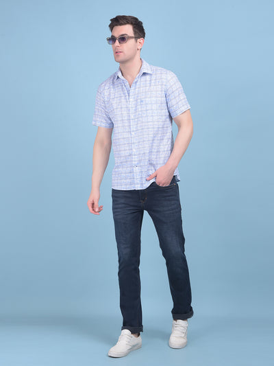 Purple Tartan Check 100% Cotton Shirt-Men Shirts-Crimsoune Club