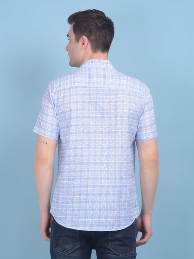 Purple Tartan Check 100% Cotton Shirt-Men Shirts-Crimsoune Club