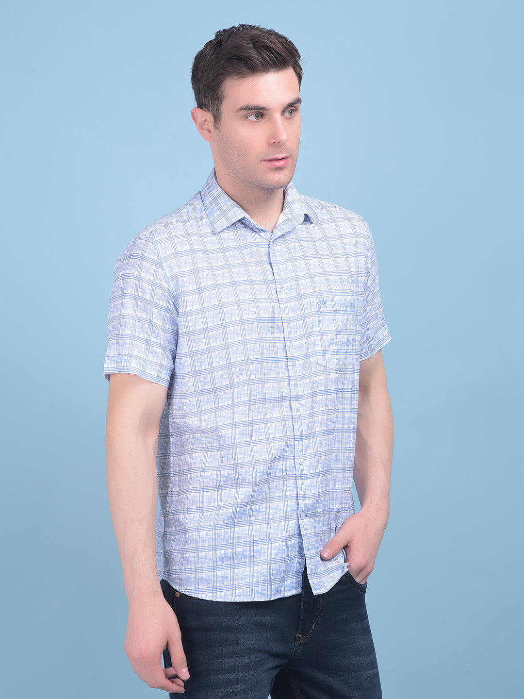 Purple Tartan Check 100% Cotton Shirt-Men Shirts-Crimsoune Club