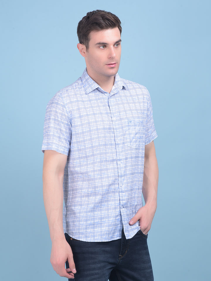 Purple Tartan Check 100% Cotton Shirt-Men Shirts-Crimsoune Club