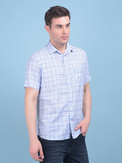 Purple Tartan Check 100% Cotton Shirt-Men Shirts-Crimsoune Club