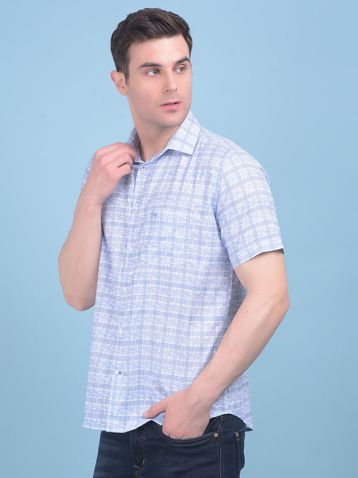 Purple Tartan Check 100% Cotton Shirt-Men Shirts-Crimsoune Club