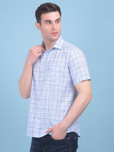 Purple Tartan Check 100% Cotton Shirt-Men Shirts-Crimsoune Club