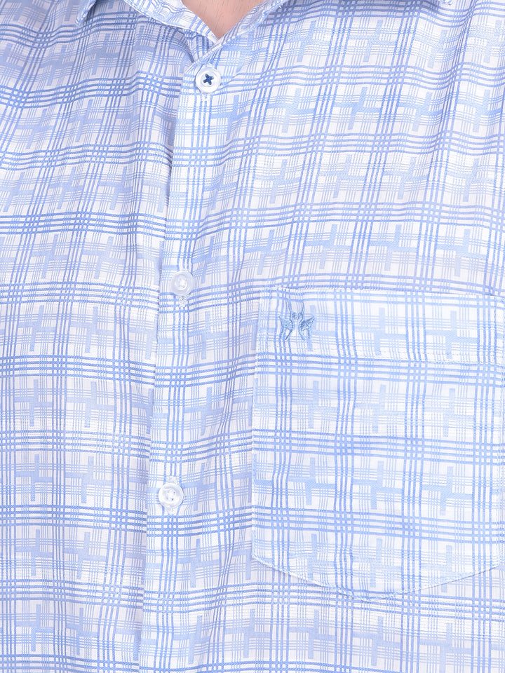Purple Tartan Check 100% Cotton Shirt-Men Shirts-Crimsoune Club