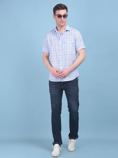 Purple Tartan Check 100% Cotton Shirt-Men Shirts-Crimsoune Club