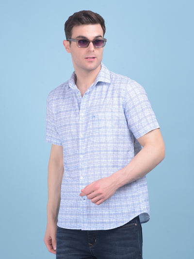 Purple Tartan Check 100% Cotton Shirt-Men Shirts-Crimsoune Club