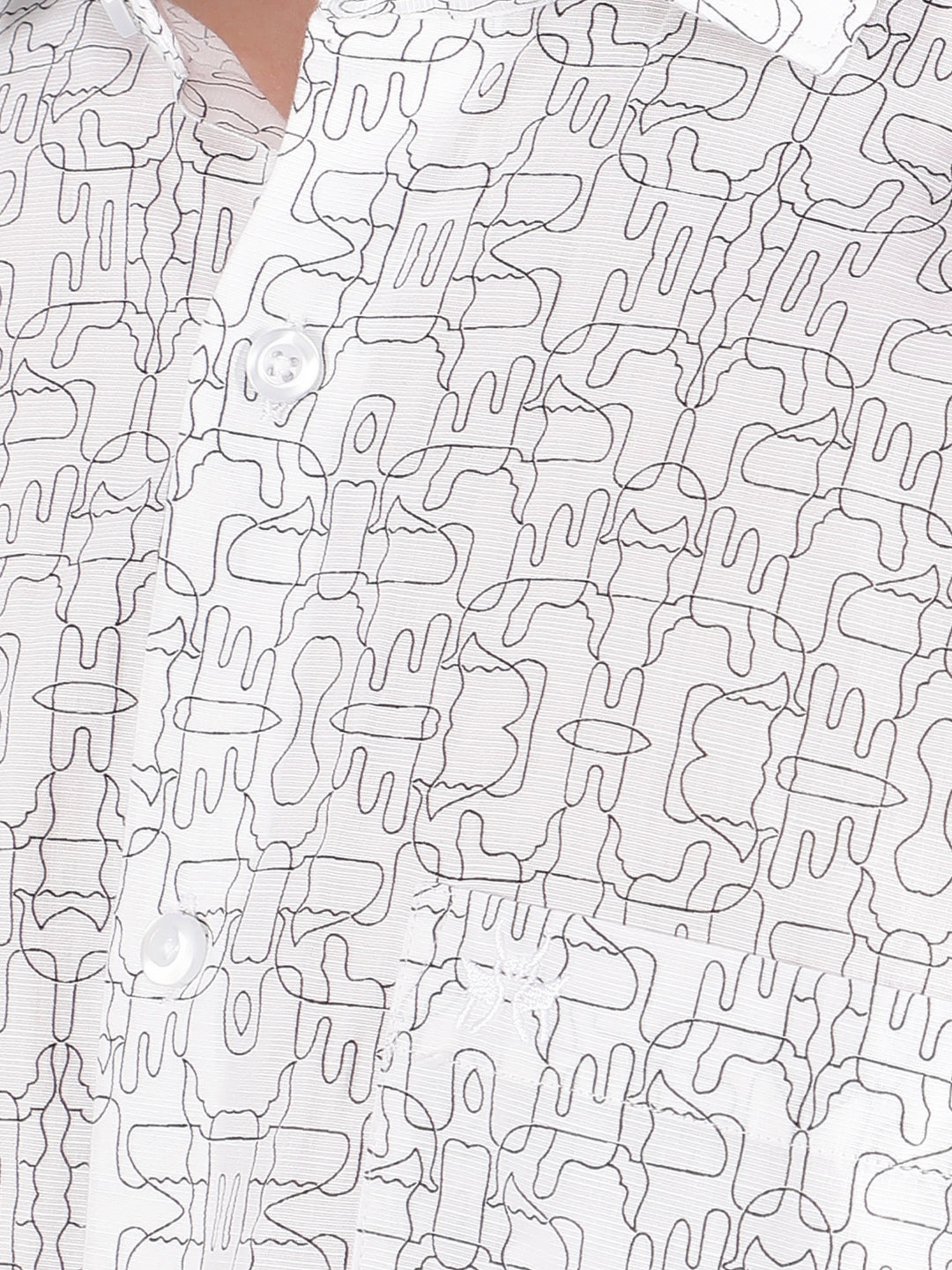 White 100% Cotton Printed Shirt-Men Shirts-Crimsoune Club