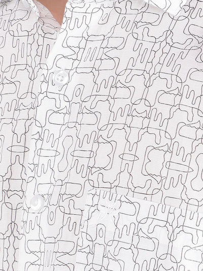 White 100% Cotton Printed Shirt-Men Shirts-Crimsoune Club