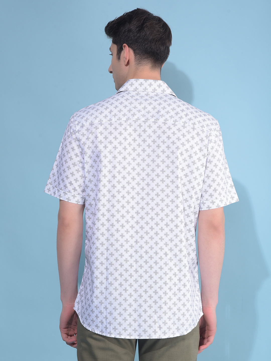 White Printed 100% Cotton Shirt-Men Shirts-Crimsoune Club