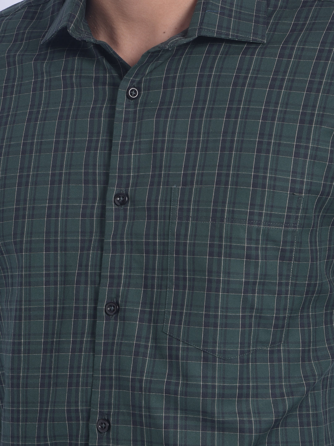 Green Checked Shirt-Men Shirts-Crimsoune Club