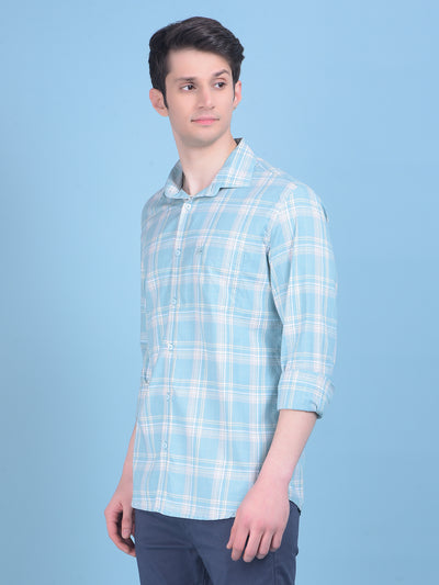 Green Tartan Check 100% Cotton Shirt-Men Shirts-Crimsoune Club