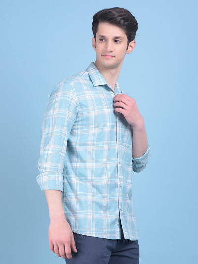 Green Tartan Check 100% Cotton Shirt-Men Shirts-Crimsoune Club