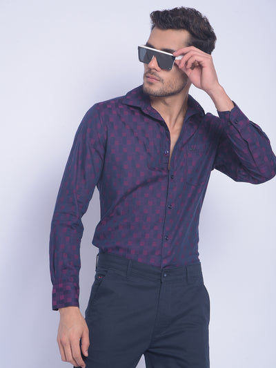 Maroon Printed Shirt-Men Shirts-Crimsoune Club