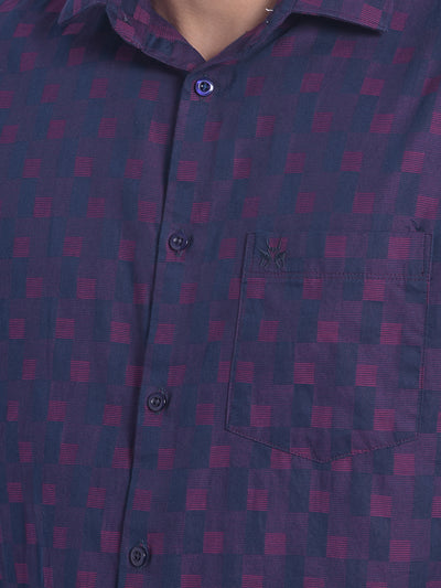 Maroon Printed Shirt-Men Shirts-Crimsoune Club