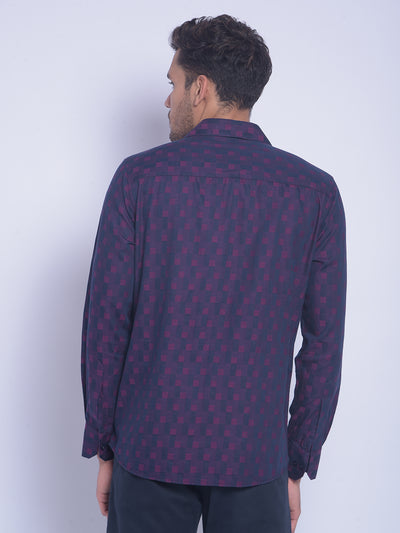 Maroon Printed Shirt-Men Shirts-Crimsoune Club