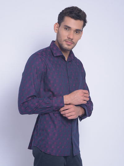 Maroon Printed Shirt-Men Shirts-Crimsoune Club