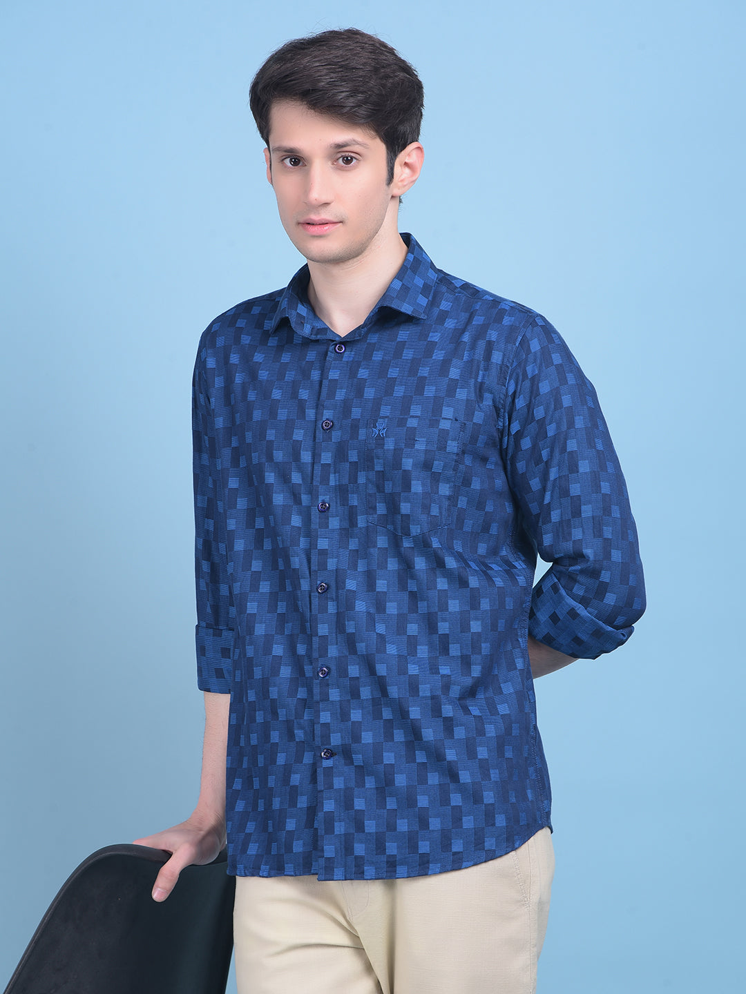 Navy Blue Shirt-Men Shirts-Crimsoune Club