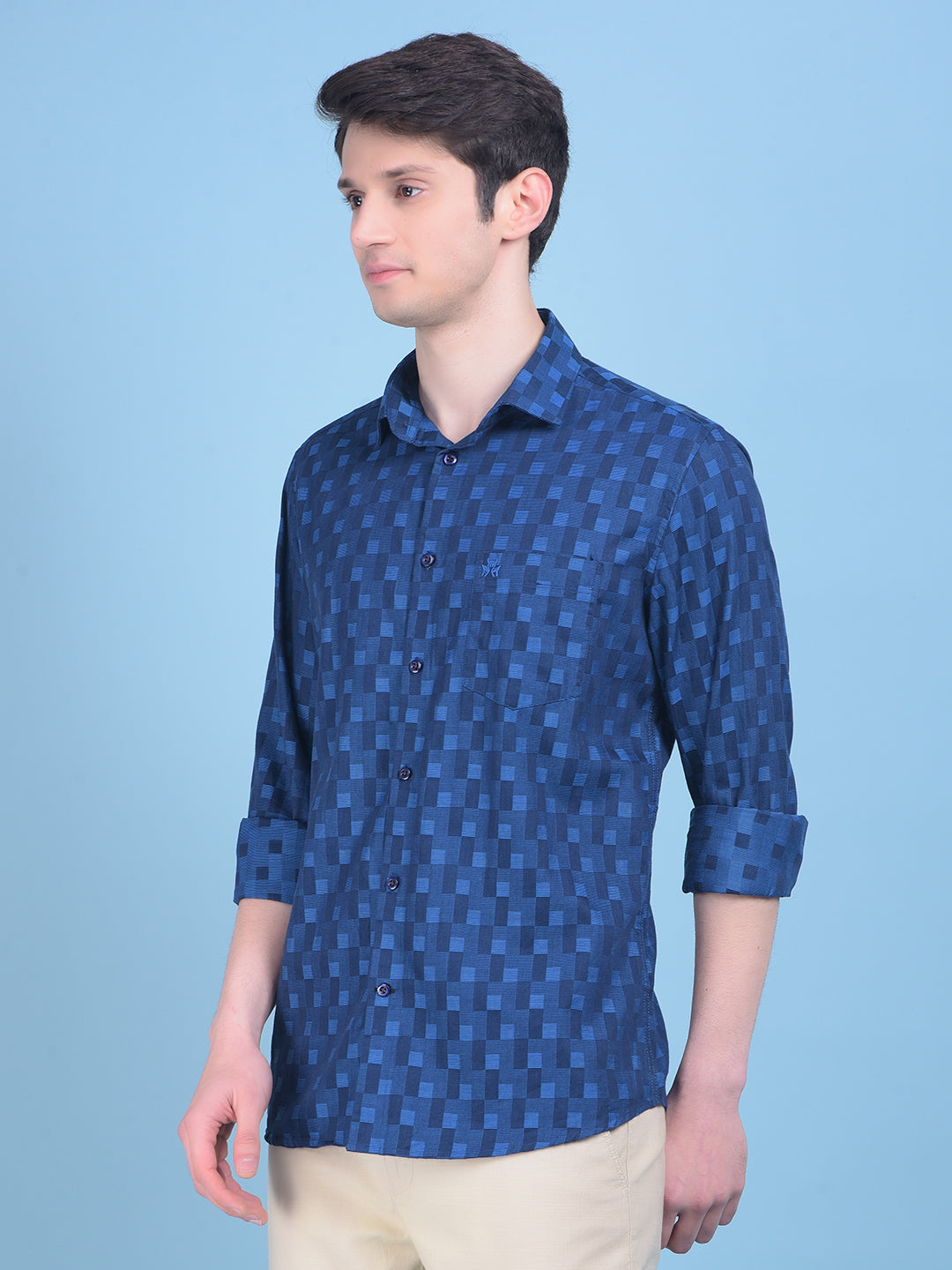 Navy Blue Shirt-Men Shirts-Crimsoune Club