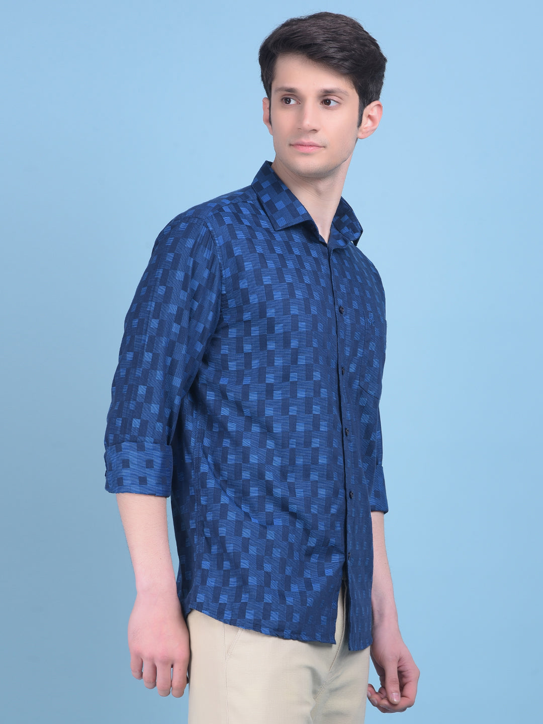 Navy Blue Shirt-Men Shirts-Crimsoune Club